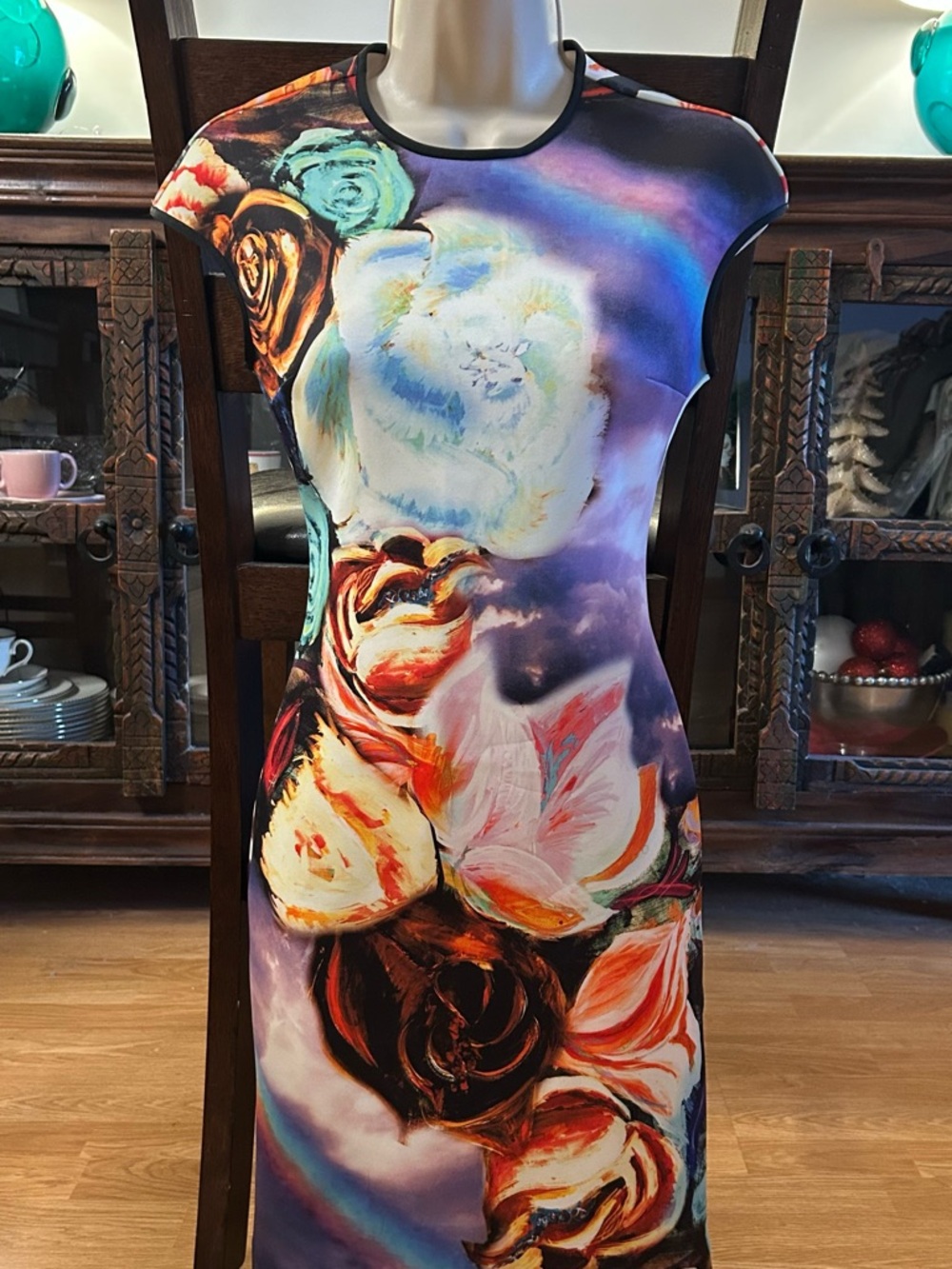 Clover Canyon Cap Sleeve Sheath Dress; Multi